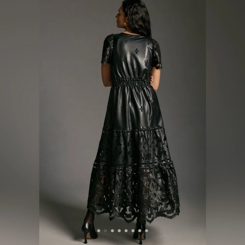 The Somerset Maxi Dress: Faux Leather Embroidered Edition by Anthropologie - Picture 2 of 6
